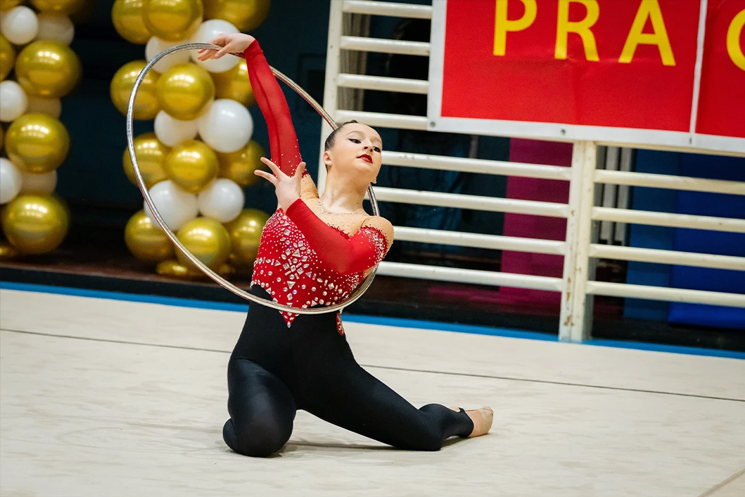 Focení gymnastky na vystoupení